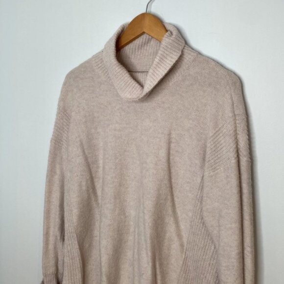 Hyba Women Light Pink Long Sleeve Turtleneck Knit Tunic Sweater Size Large - Picture 2 of 13